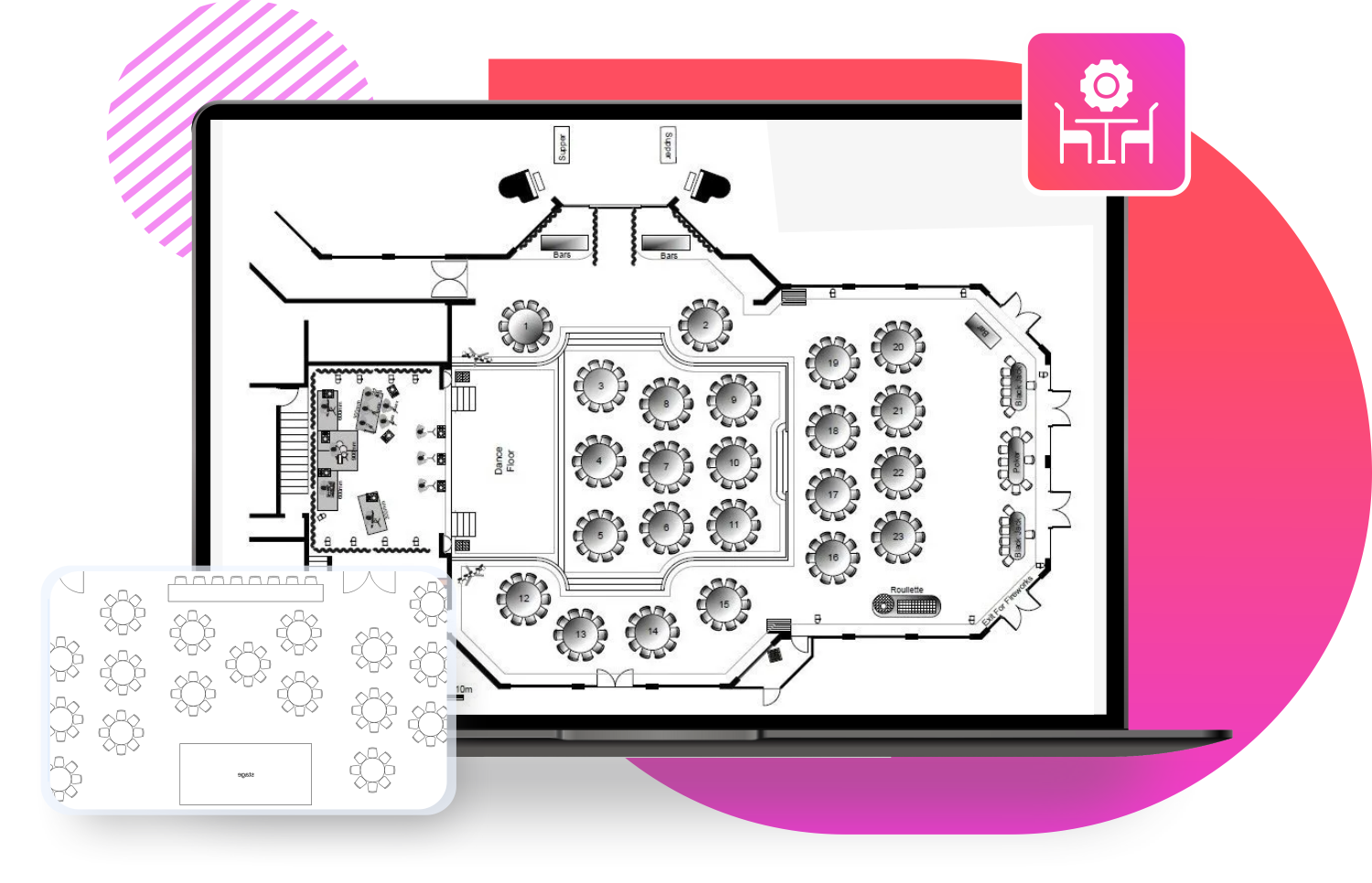 Interactive seating chart management dashboard for event organizers